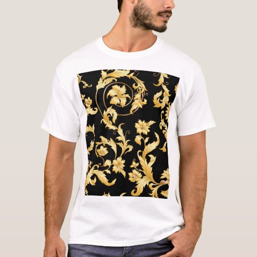 Barocker Rokoko, Viktorianisches Blumenmuster. T-Shirt (Vorderseite)