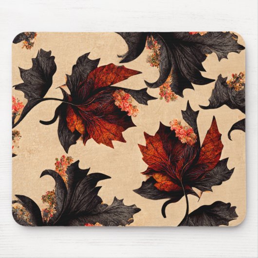 Barockes Ahornblätter-Muster Mousepad (Vorne)
