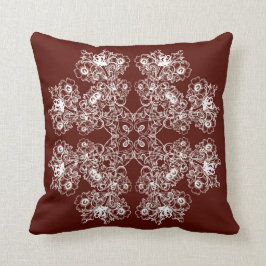 Barockes Artkastanienbraunmit blumenmuster Kissen