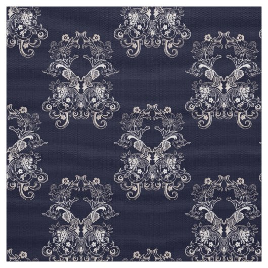 Barockes Artmarinemit blumenmuster Stoff (Muster)