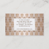 Barockes Artsteigungs-Beigemuster Visitenkarte (Rückseite)