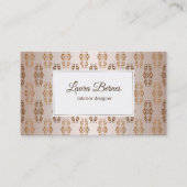 Barockes Artsteigungs-Beigemuster Visitenkarte (Vorderseite)