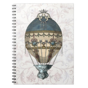 Barockes Ballon-Blau u. Creme Notizblock