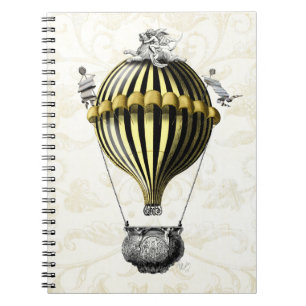 Barockes Ballon-Schwarz-Gelb Notizblock