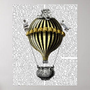 Barockes Ballon-Schwarz-Gelb Poster