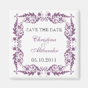 Barockes Blattrahmen Save-The-Date-Magnet Magnet