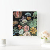 Barockes Blumen - Blumenstrauß der Blumen Quadratische Wanduhr (Zuhause)