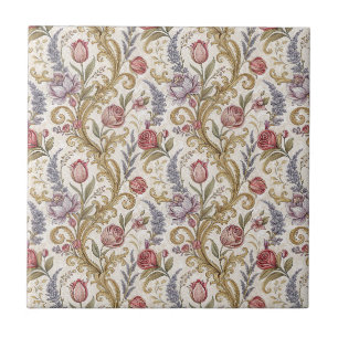 Barockes Blumen-Damaskus-Designmuster in aufwendig Fliese