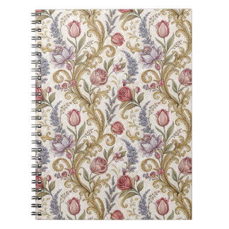Barockes Blumen-Damaskus-Designmuster in aufwendig Notizblock