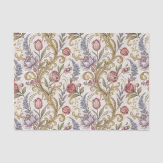Barockes Blumen-Damaskus-Designmuster in aufwendig Seidenpapier