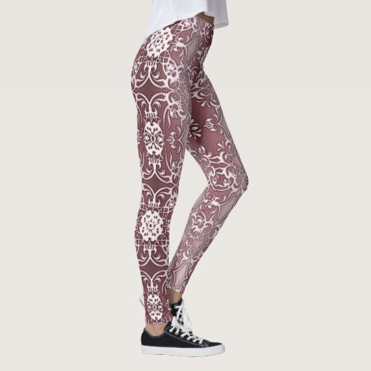 barockes Blumenmuster Leggings (Rechts)