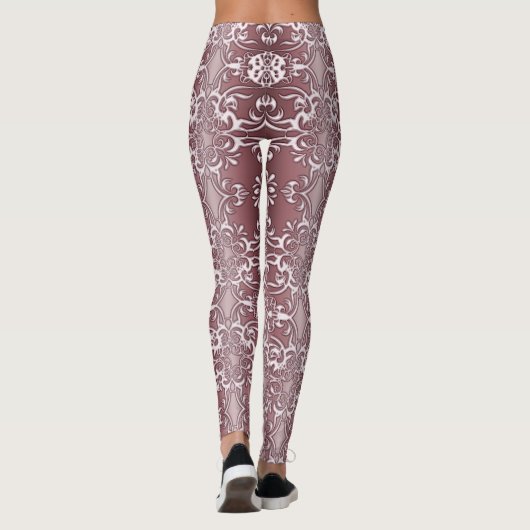barockes Blumenmuster Leggings (Rückseite)