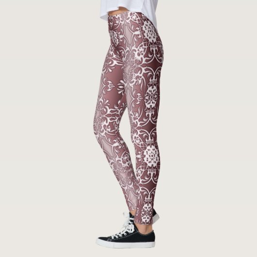 barockes Blumenmuster Leggings (Links)