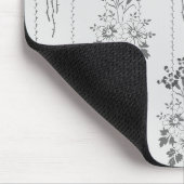 Barockes Blumenmuster mit grauer Umrandung Mousepad (Ecke)