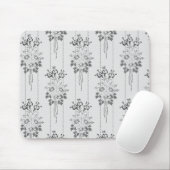 Barockes Blumenmuster mit grauer Umrandung Mousepad (Mit Mouse)