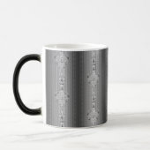 Barockes Blumenmuster mit Rand graue Kaffeetasse (Links)