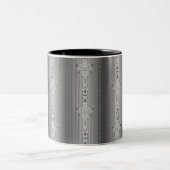 Barockes Blumenmuster mit Rand graue Kaffeetasse (Mittel)