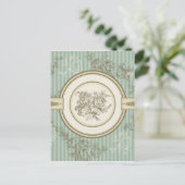 Barockes Blumenmuster Postkarte (Stehend Vorderseite)