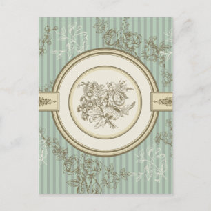 Barockes Blumenmuster Postkarte