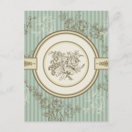 Barockes Blumenmuster Postkarte (Vorderseite)