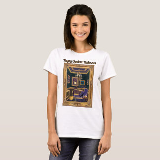 Barockes Boudoir, eingerahmt in halloweenzeitliche T-Shirt