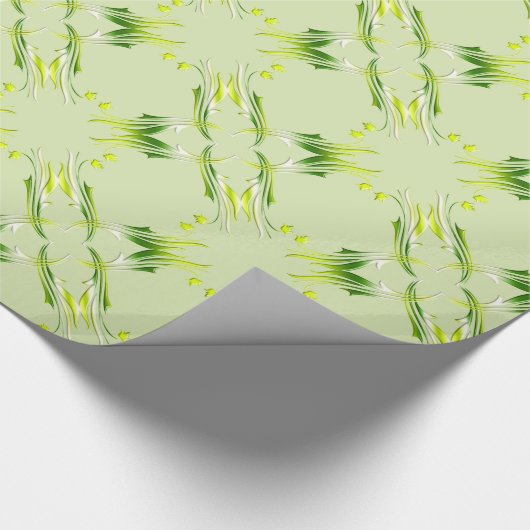 Barockes grünes Limones Geschenkpapier (Ecke)