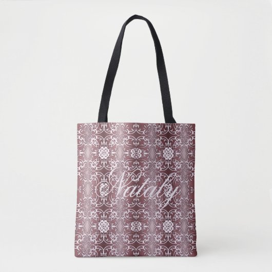 barockes lila mit Blumenmuster Tasche (Vorderseite)