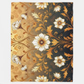 "Barockes Ornament-Muster in Gold und Schwarz"7 Fleecedecke (Vorderseite)