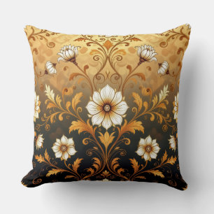 "Barockes Ornament-Muster in Gold und Schwarz"7 Kissen