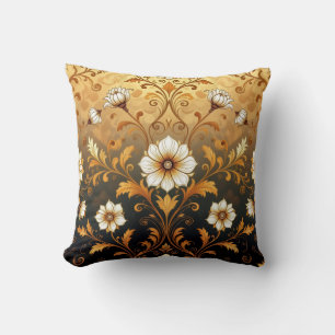 "Barockes Ornament-Muster in Gold und Schwarz"7 Kissen