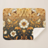"Barockes Ornament-Muster in Gold und Schwarz"7 Sherpadecke (Vorderseite (Horizontal))