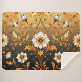 "Barockes Ornament-Muster in Gold und Schwarz"7 Sherpadecke (Vorderseite (Horizontal))