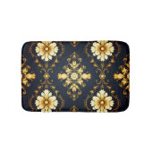 "Barockes Ornament-Muster in Gold und Schwarz" Badematte (Vorderseite)