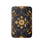 "Barockes Ornament-Muster in Gold und Schwarz" Dec Badematte (Vorderseite Vertikal)