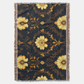 "Barockes Ornament-Muster in Gold und Schwarz" Dec Decke (Vorderseite Vertikal)