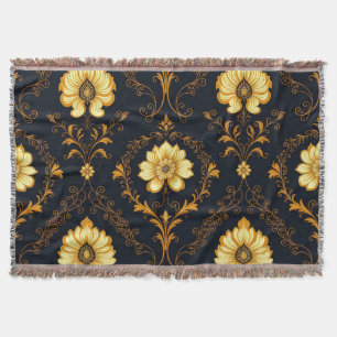 "Barockes Ornament-Muster in Gold und Schwarz" Dec Decke