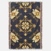 "Barockes Ornament-Muster in Gold und Schwarz" Dec Decke (Vorderseite Vertikal)