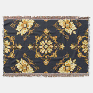 "Barockes Ornament-Muster in Gold und Schwarz" Dec Decke