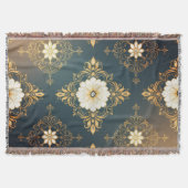 "Barockes Ornament-Muster in Gold und Schwarz" Dec Decke (Vorderseite)