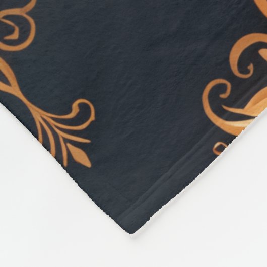 "Barockes Ornament-Muster in Gold und Schwarz" Dec Fleecedecke (Ecke)
