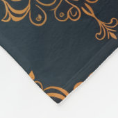 "Barockes Ornament-Muster in Gold und Schwarz" Dec Fleecedecke (Ecke)