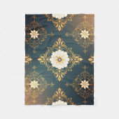 "Barockes Ornament-Muster in Gold und Schwarz" Dec Fleecedecke (Vorderseite)