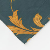 "Barockes Ornament-Muster in Gold und Schwarz" Dec Fleecedecke (Ecke)
