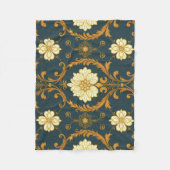 "Barockes Ornament-Muster in Gold und Schwarz" Dec Fleecedecke (Vorderseite)