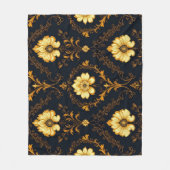 "Barockes Ornament-Muster in Gold und Schwarz" Dec Fleecedecke (Vorderseite)