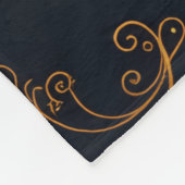 "Barockes Ornament-Muster in Gold und Schwarz" Dec Fleecedecke (Ecke)