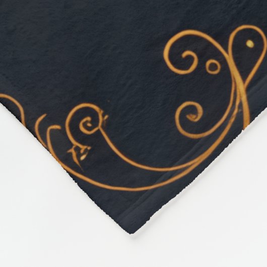 "Barockes Ornament-Muster in Gold und Schwarz" Dec Fleecedecke (Ecke)