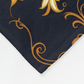 "Barockes Ornament-Muster in Gold und Schwarz" Dec Fleecedecke (Ecke)