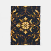"Barockes Ornament-Muster in Gold und Schwarz" Dec Fleecedecke (Vorderseite)
