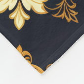"Barockes Ornament-Muster in Gold und Schwarz" Dec Fleecedecke (Ecke)